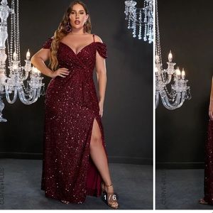 Shein ruby sequin dress